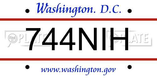 744NIH District Of Columbia License Plate