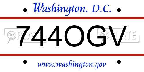 744OGV District Of Columbia License Plate