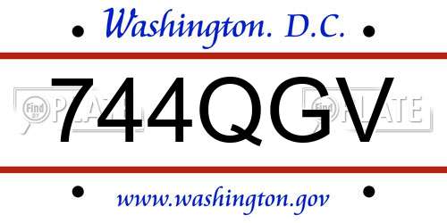 744QGV District Of Columbia License Plate