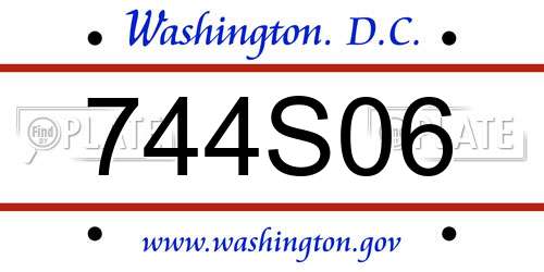 744S06 District Of Columbia License Plate