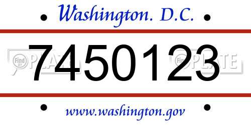 7450123 District Of Columbia License Plate