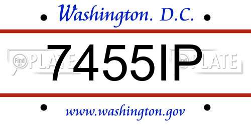 7455IP District Of Columbia License Plate