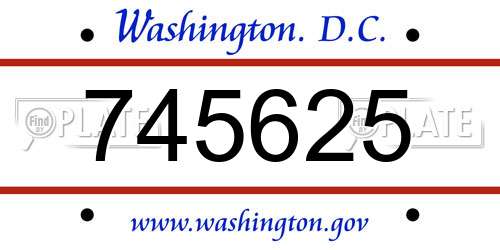 745625 District Of Columbia License Plate