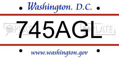745AGL District Of Columbia License Plate