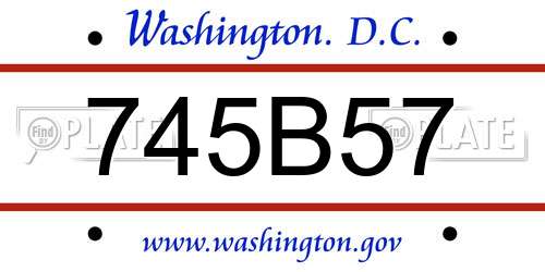 745B57 District Of Columbia License Plate