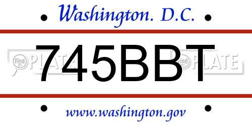 745BBT District Of Columbia License Plate