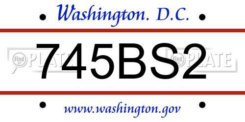 745BS2 District Of Columbia License Plate
