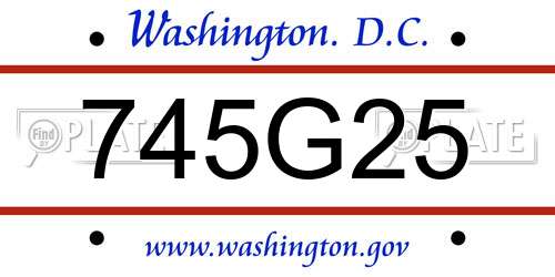 745G25 District Of Columbia License Plate