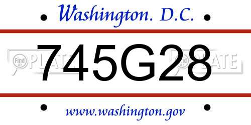 745G28 District Of Columbia License Plate