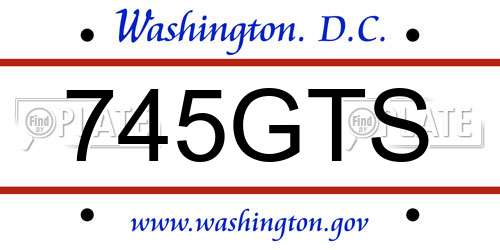 745GTS District Of Columbia License Plate