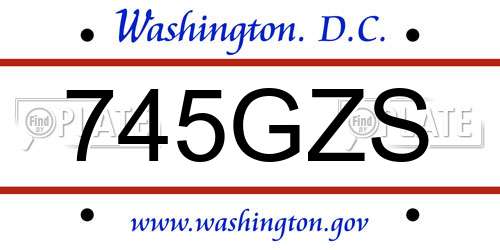 745GZS District Of Columbia License Plate