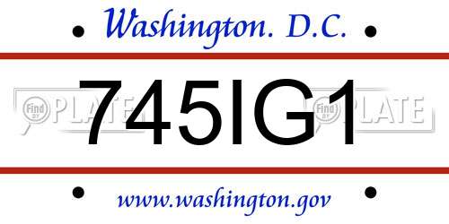 745IG1 District Of Columbia License Plate