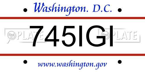 745IGI District Of Columbia License Plate