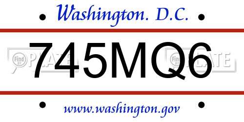 745MQ6 District Of Columbia License Plate