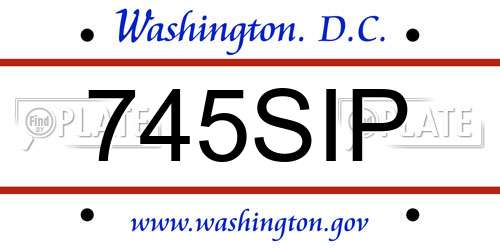 745SIP District Of Columbia License Plate