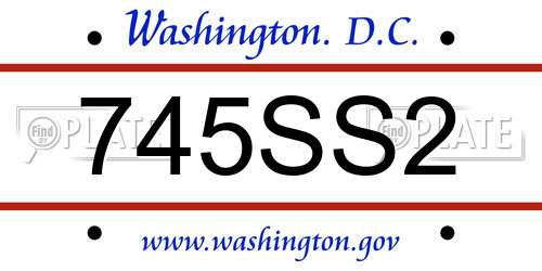 745SS2 District Of Columbia License Plate