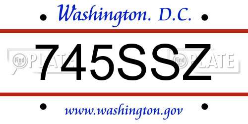 745SSZ District Of Columbia License Plate