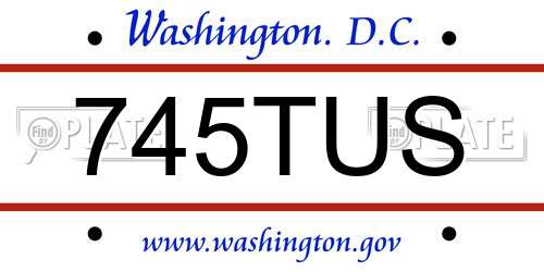 745TUS District Of Columbia License Plate