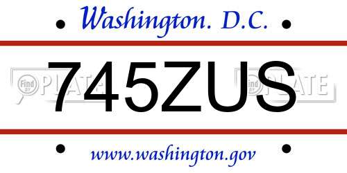 745ZUS District Of Columbia License Plate