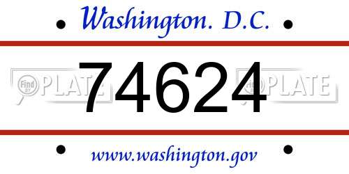 74624 District Of Columbia License Plate