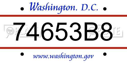 74653B8 District Of Columbia License Plate