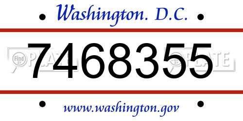 7468355 District Of Columbia License Plate