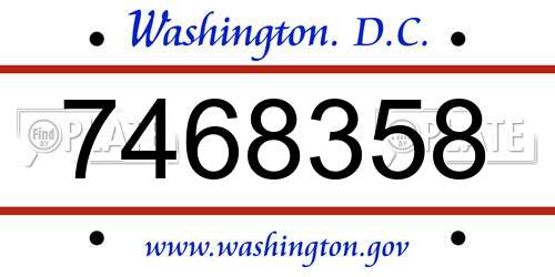 7468358 District Of Columbia License Plate