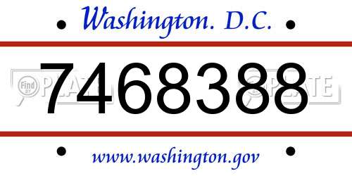 7468388 District Of Columbia License Plate