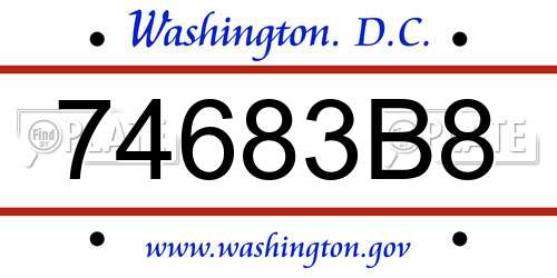 74683B8 District Of Columbia License Plate