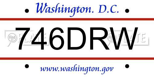 746DRW District Of Columbia License Plate