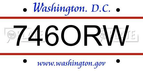 746ORW District Of Columbia License Plate