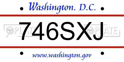 746SXJ District Of Columbia License Plate