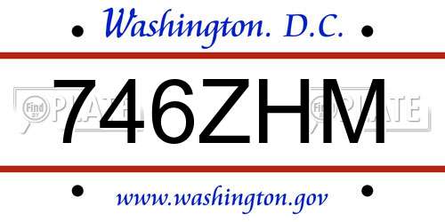 746ZHM District Of Columbia License Plate