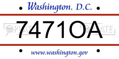 7471OA District Of Columbia License Plate