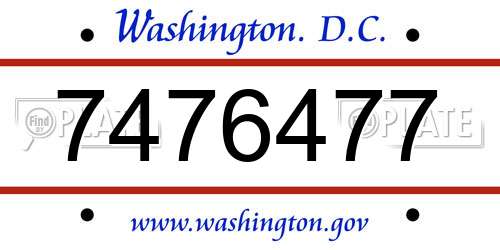 7476477 District Of Columbia License Plate