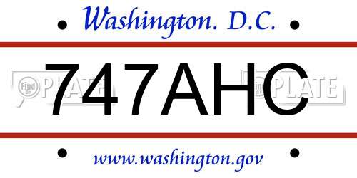 747AHC District Of Columbia License Plate