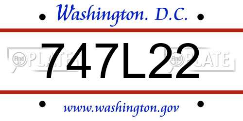 747L22 District Of Columbia License Plate