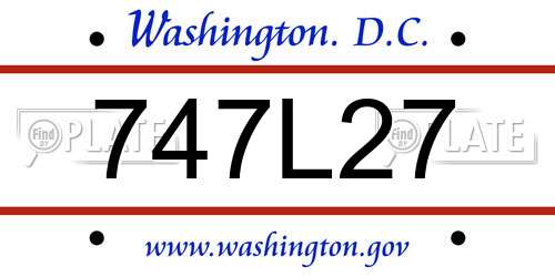 747L27 District Of Columbia License Plate