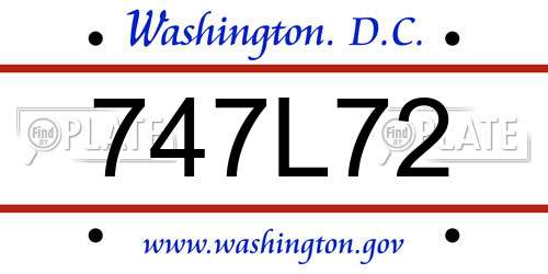747L72 District Of Columbia License Plate