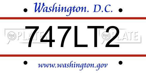 747LT2 District Of Columbia License Plate