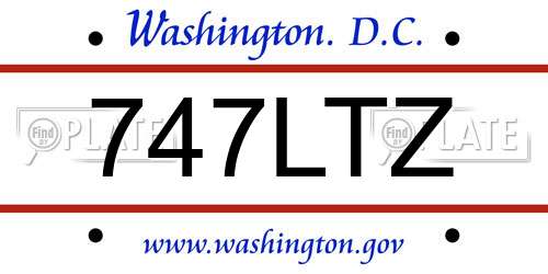 747LTZ District Of Columbia License Plate