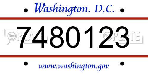 7480123 District Of Columbia License Plate