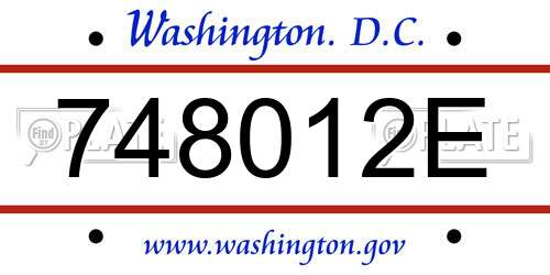748012E District Of Columbia License Plate