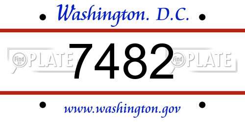 7482 District Of Columbia License Plate