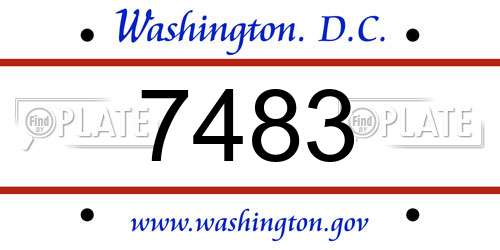 7483 District Of Columbia License Plate