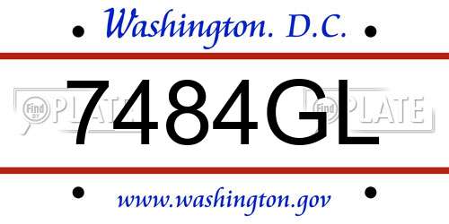 7484GL District Of Columbia License Plate