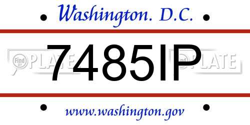 7485IP District Of Columbia License Plate