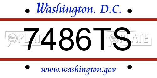 7486TS District Of Columbia License Plate