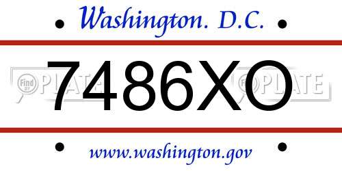 7486XO District Of Columbia License Plate