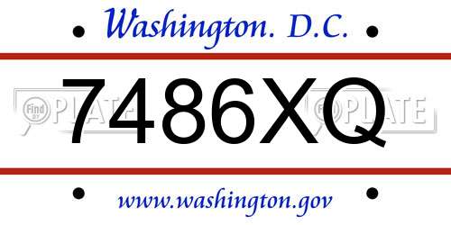 7486XQ District Of Columbia License Plate